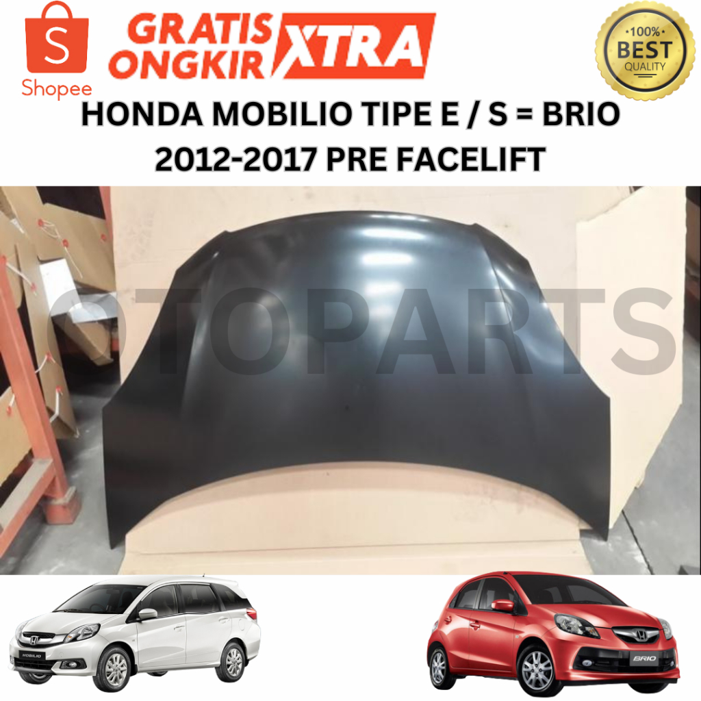 KAP MESIN MOTOR BONNET HONDA MOBILIO BRIO SATYA E S RS 2012 2013 2014 2015 2016 2017 PRE FACELIFT OE