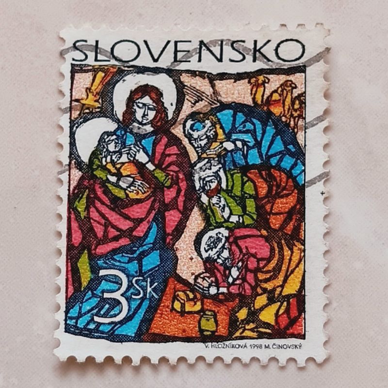 

(AD) Perangko Slowakia 1998 Christmas (1998) - Adoration of the Magi 3 koruna Used