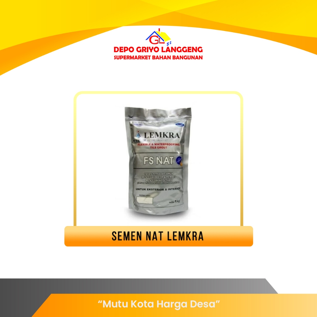 SEMEN NAT LEMKRA FS 1KG / Semen Pengisi Rongga NAT / Semen Nat / Pengisi Cor Rongga Nat Keramik Warn