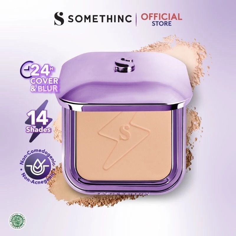 SOMETHINC Copy Paste COVERBLUR Powder Foundation 12 gr | Two Way Cake - Bedak Padat Somethinc