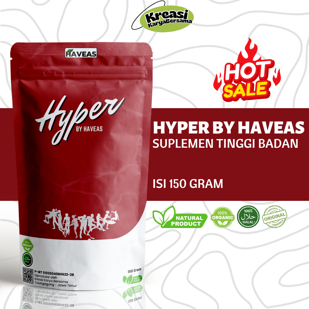 

HYPER BY HAVEAS - Minuman Serbuk Penambah Tinggi Badan Alami dan Cepat Cocok Untuk Pria dan Wanita