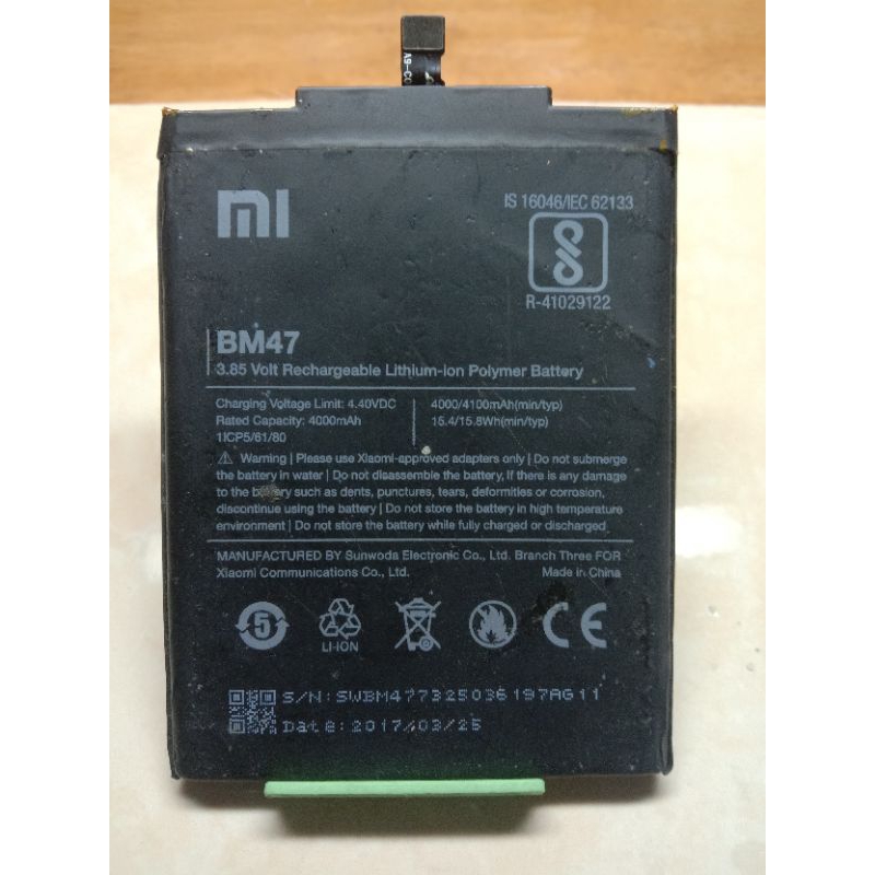 Baterai Xiomi Redmi 3/3S/4X original BM47