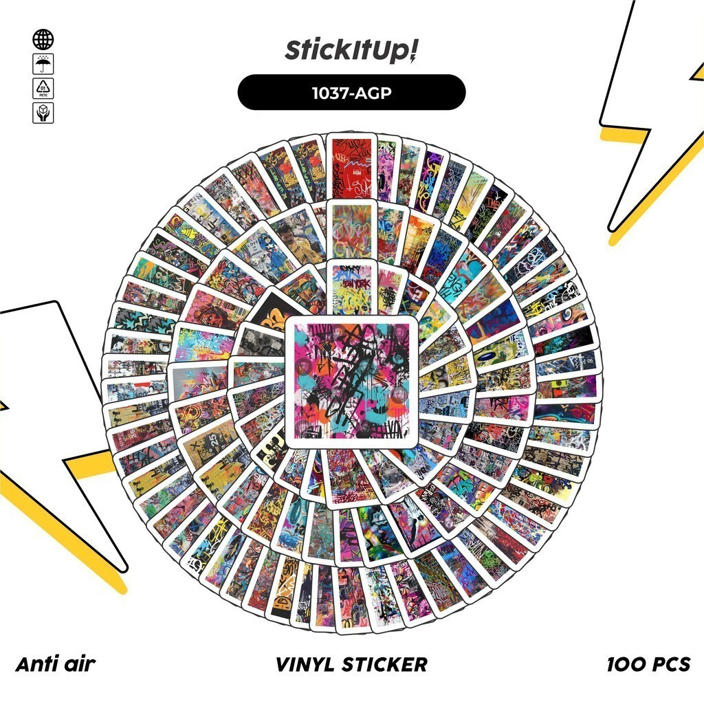 

COD✨ 100 Pcs Stiker Seni Abstrak/Abstract Art Grafiti Lucu Anti Air Untuk Dekorasi Notebook Sepeda Skateboard Handphone DIY