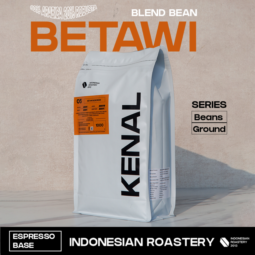 

Kenal Coffee Betawi Blend Espresso Kopi Indonesia 80% Arabika 20% Robusta 250 Gr