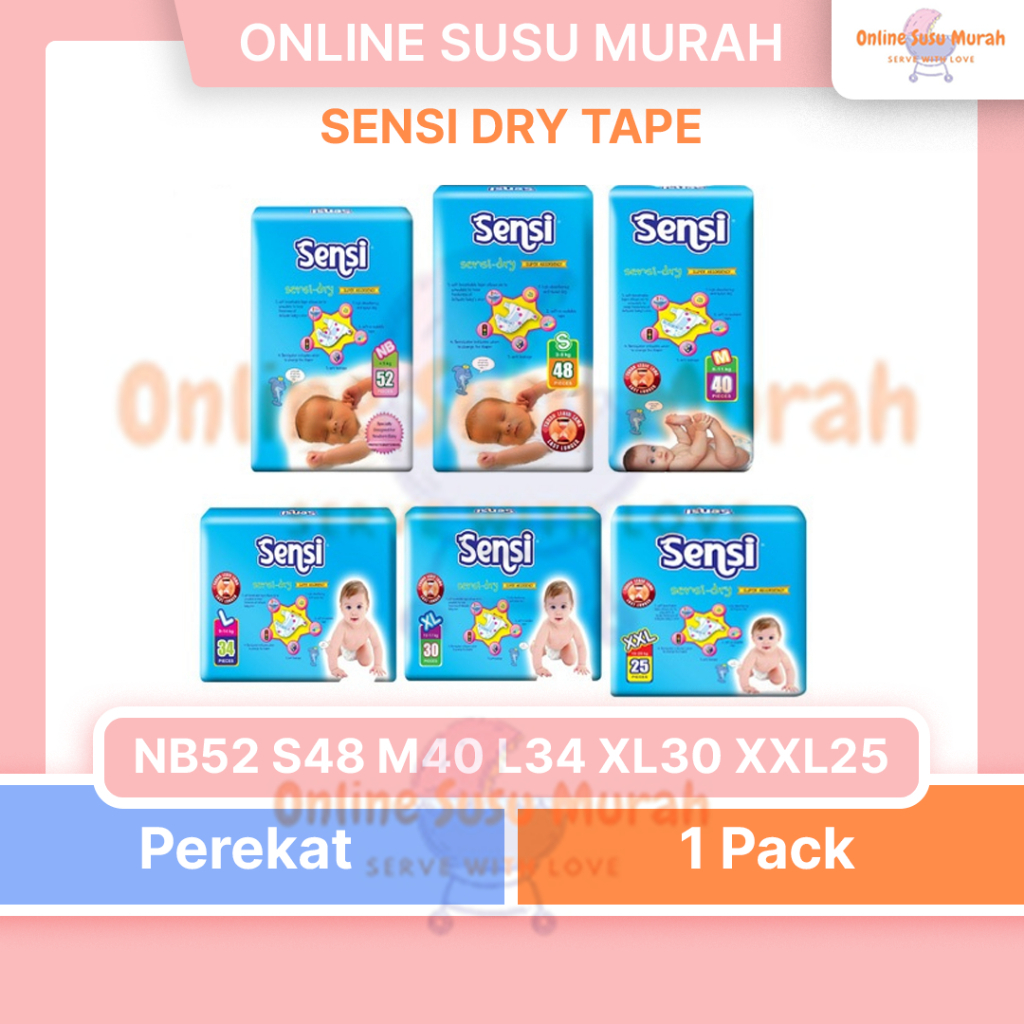 SENSI DRY TAPE NB52 S48 M40 L34 XL30 XXL25 POPOK PEREKAT PPKS