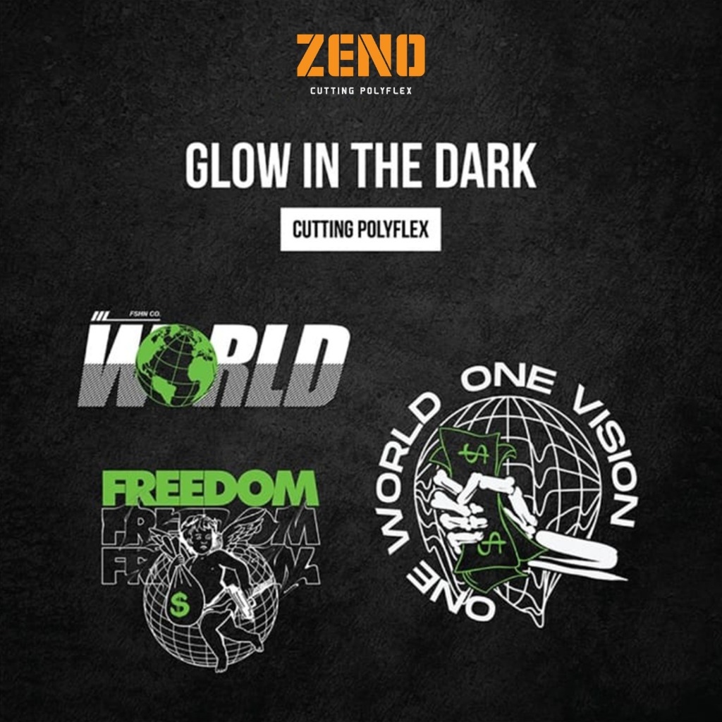 

Glow In The Dark GID Cutting Polyflex Custom Sablon Setrika | ZENO Cutting Polyflex