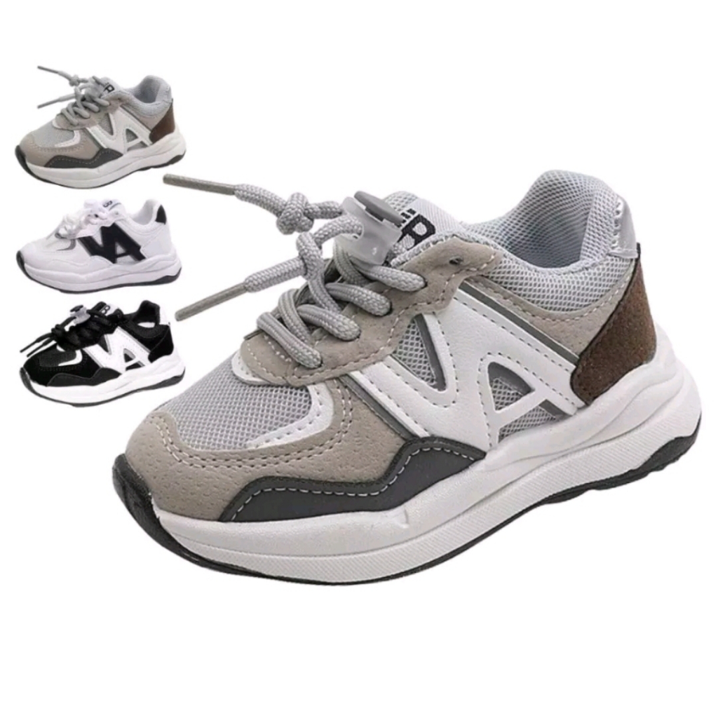 Sepatu Sneakers Import Fashion Sport N Tali Putar Anak Laki-Laki Sekolah TK SD SMP 1-12 Tahun/ Sepat