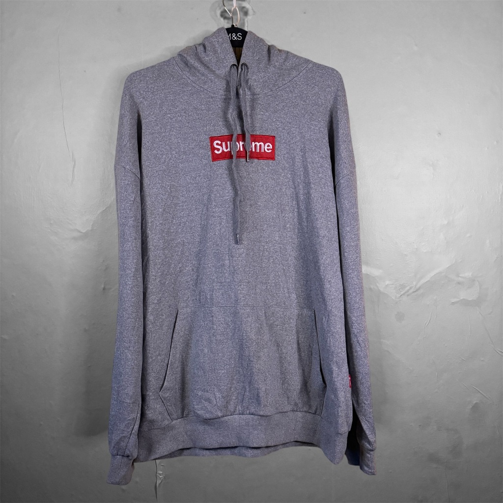 Hoodie Supreme grey logo box