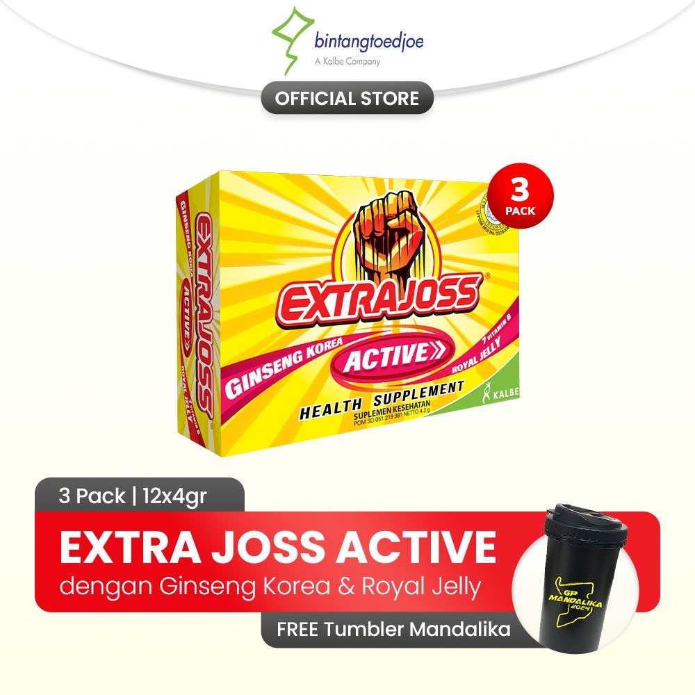 

[Exclusive MotoGP Mandalika] Extra Joss Active 3 Pack (36 Sachet) FREE Tumblr