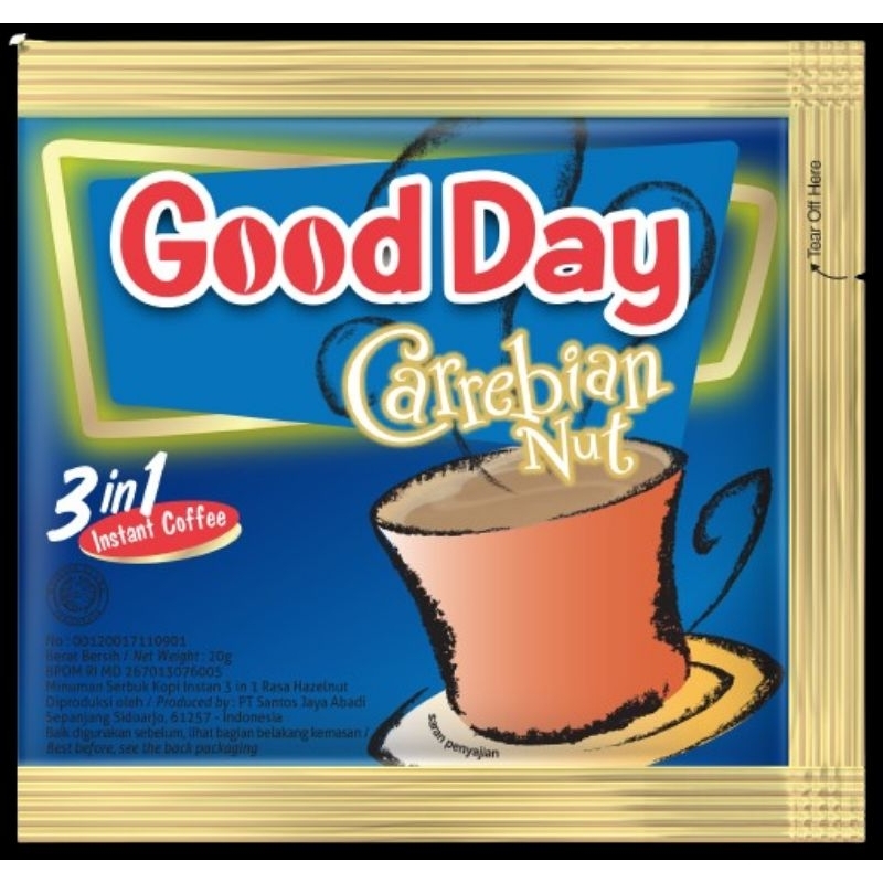 

Good Day Carrebian Nut Coffee 3 in 1 instant Coffee 20g