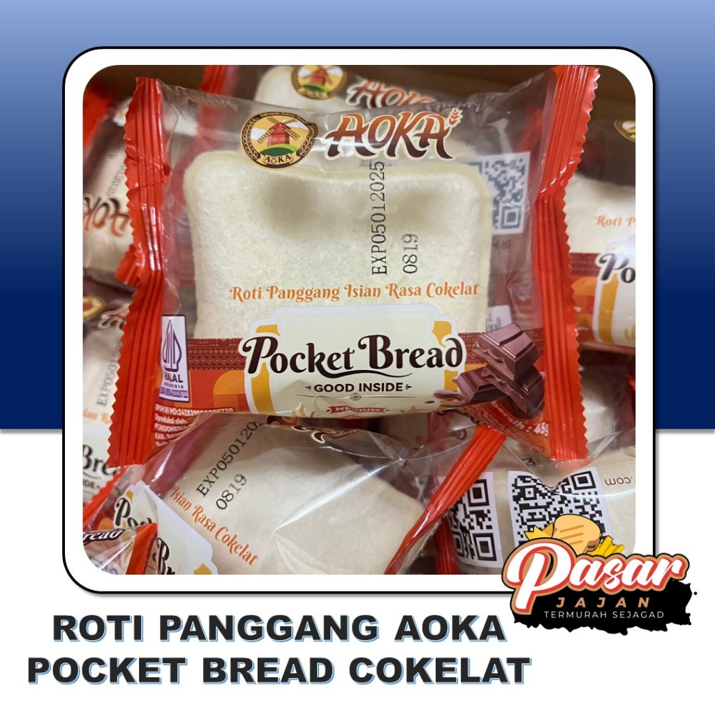 

Roti Panggang Aoka Pocket Bread Cokelat