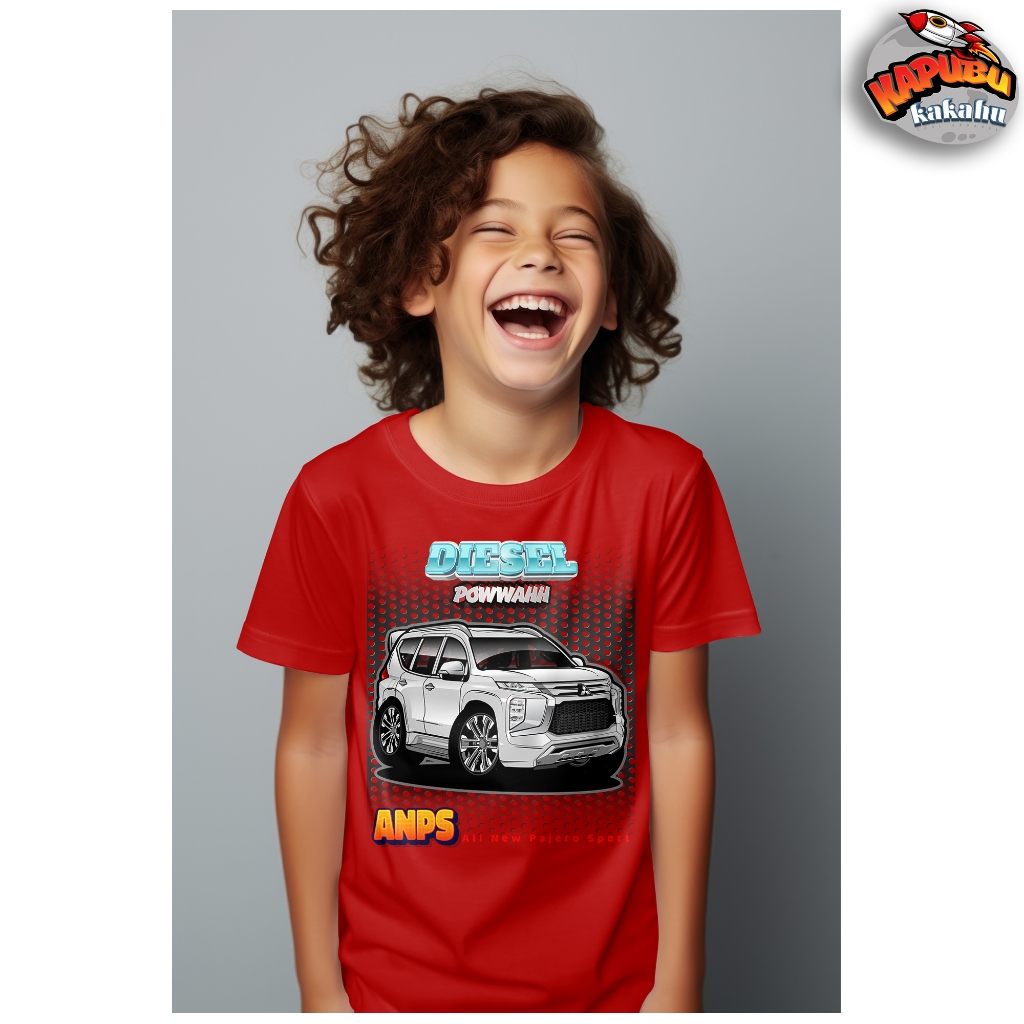 [ Kaos Anak ] TShirt Otomotif Desain Cartoon All New Pajero Sport - Diesel Powwahh