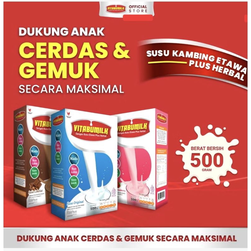 

VITABUMILK SUSU IKAN GABUS . PANAMBAH NAFSU MAKAN DAN KECEDASAN ANAK