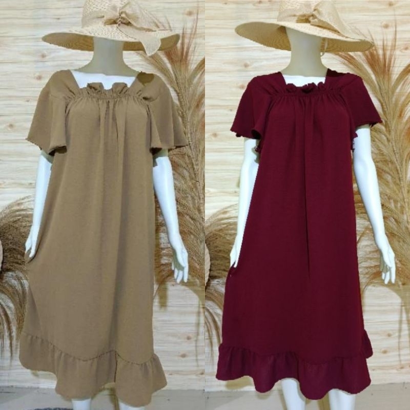 Allyza - DASTER FUJI | Baju Daster Crinkle Airflow Premium | Dress Laura | Daster Kekinian Terbaru