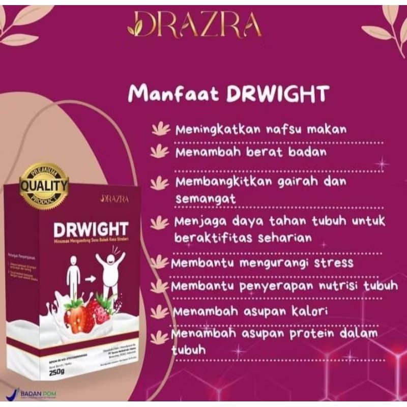 

DRWIGHT (Susu Penggemuk) Herbal & BPOM Aman untuk anak-anak Hingga lansia by.dr.Azra