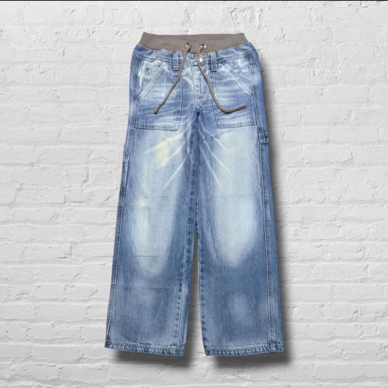 Celana Panjang Longpants Jeans Carpenter Fatigue Light Blue Washed Fading Regular Fit Original Secon