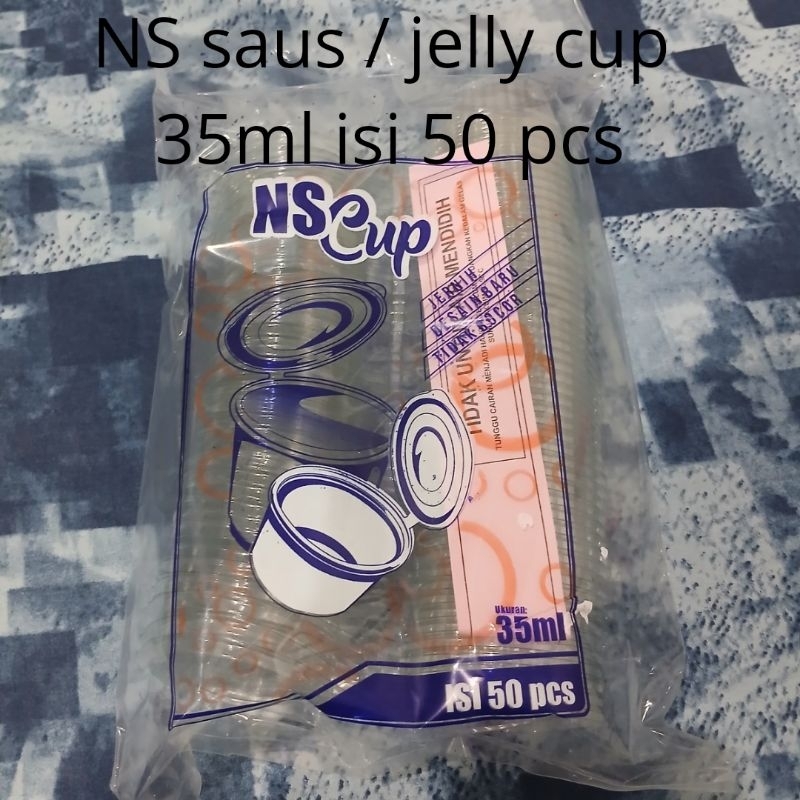 NS cup saus jelly cup 35ml isi 50pcs | saus cup | jelly cup | ns cup | ns cup 35ml | puding cup