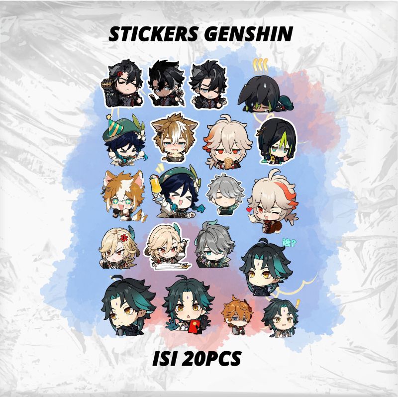 

Stickers genshin impact chibi isi 20pcs anti air+cutting untuk helm,sepeda,botol minum dll.