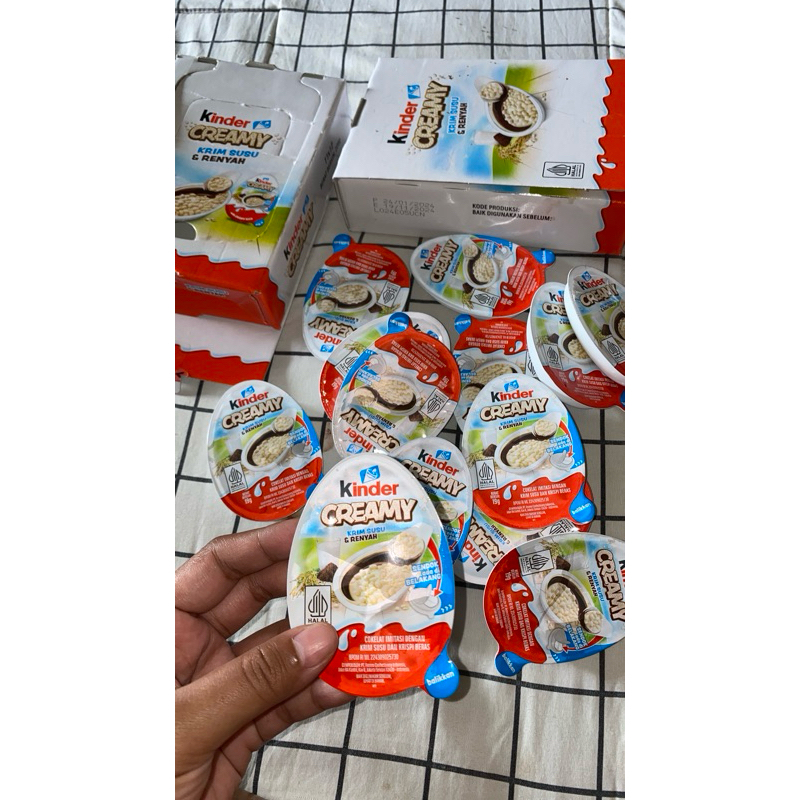 

SALE!!! KINDER CREAMY 1 BOX ISI 12 EXP NOV