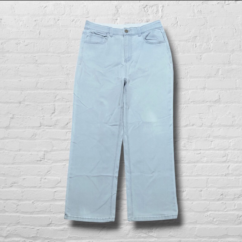Celana Panjang Longpants Jeans Plastic Island Blue Washed Fading Regular Loose Fit Original Second P