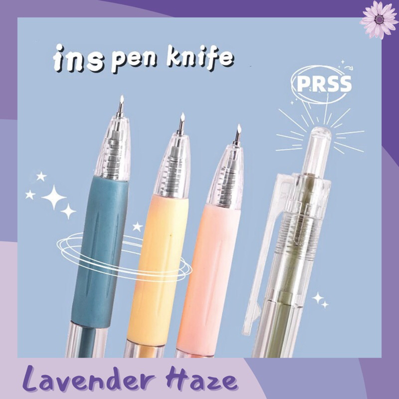 

LH♡ Cutter Pena Mekanik Transparan / Cutter Pen Retractable / Cutter Sticker Unik Model Pulpen
