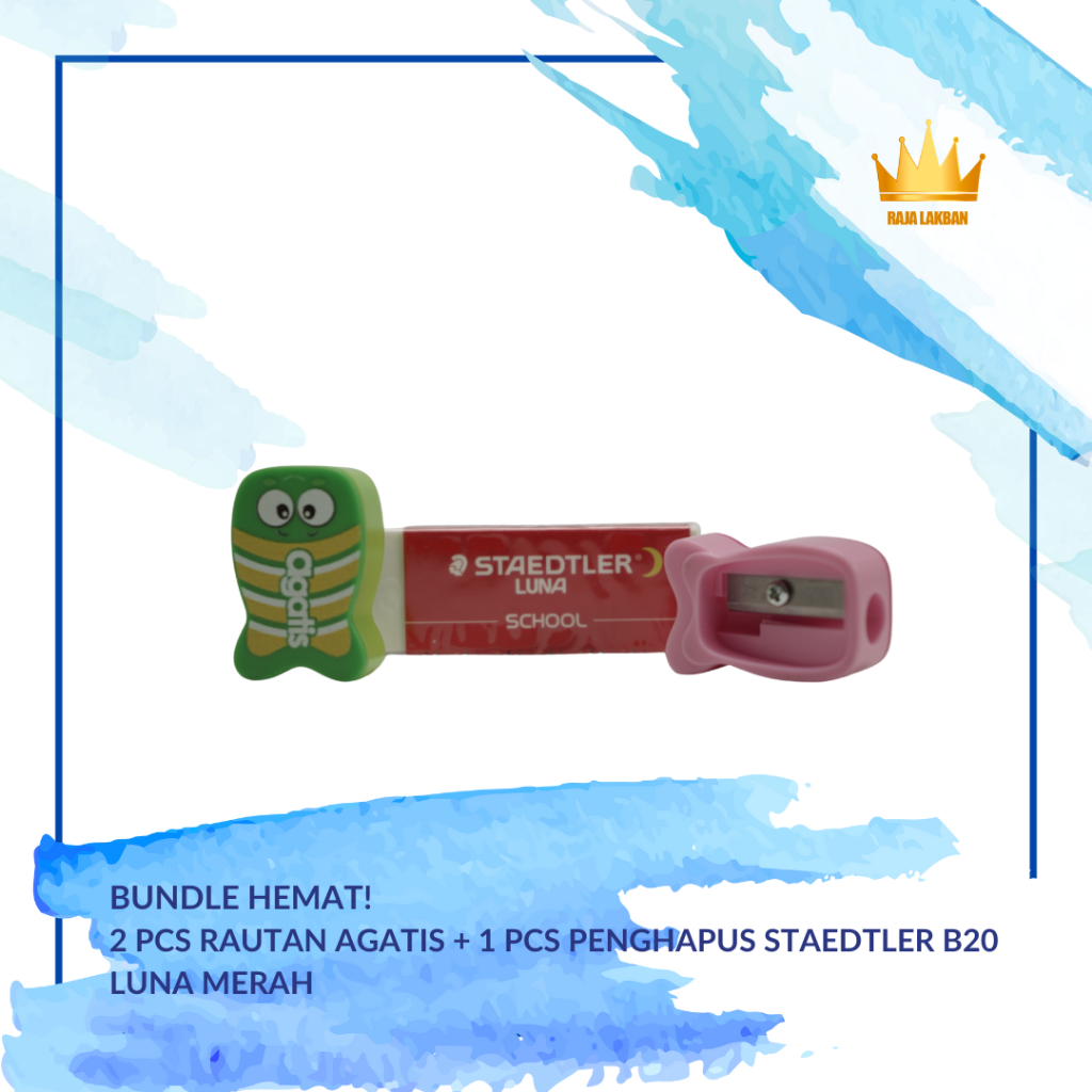 

SERBA Rp1000! 2 Pcs Rautan Agatis + 1 Pcs Penghapus Staedtler B20 Luna Merah
