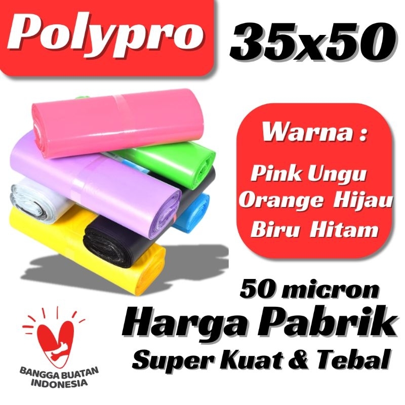 

Plastik Packing Online 35x50 / Polymailer Warna Premium / 100 Lembar