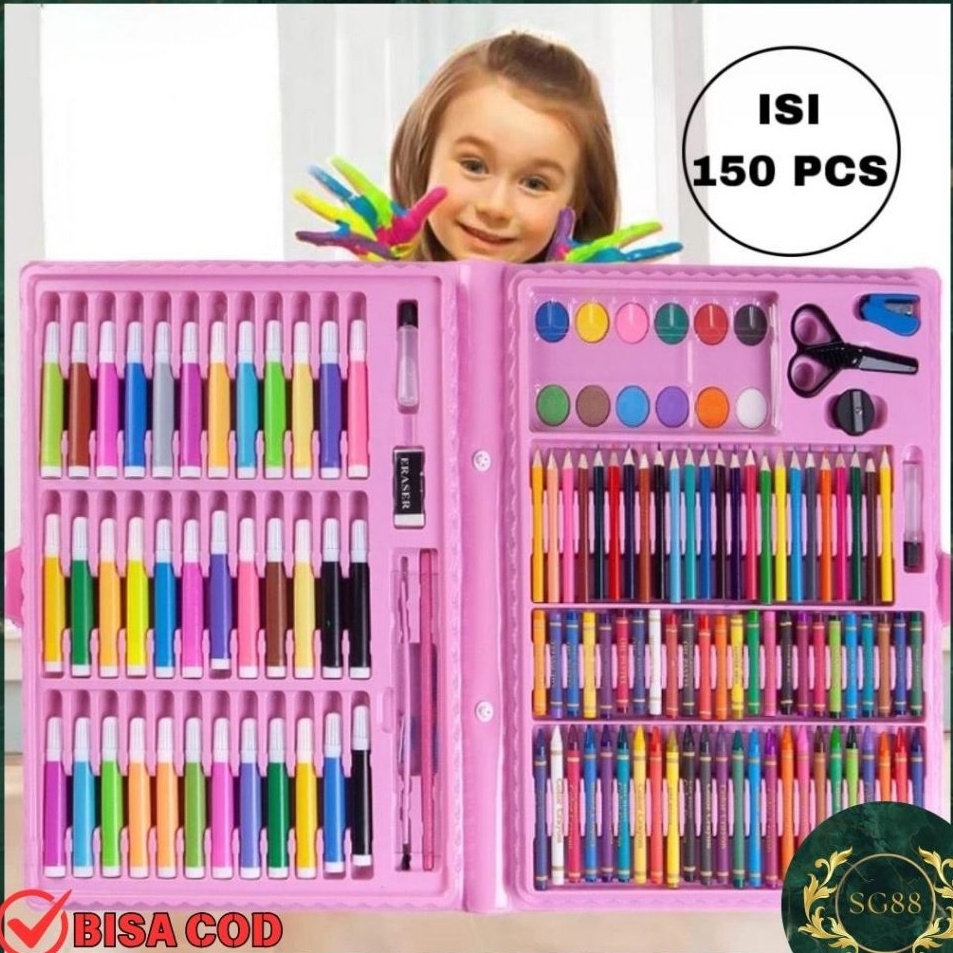 

First Hand Stationary Set isi 15 pcs Alat Warna Crayon Set Alat Tulis Lukis Melukis Anak Set Pensil Warna Cat Air
