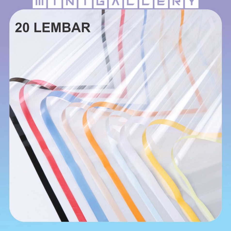 

Cuci Gudang 2 LEMBAR Flower Wrapping Transparant Line Color Kertas Buket Bunga Cellophane KB67