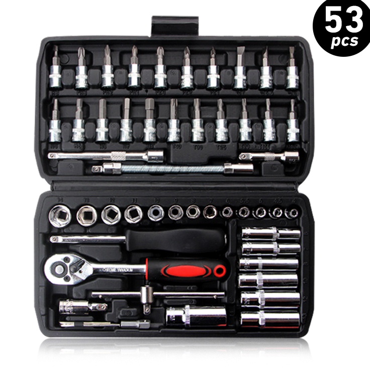 Update Ekonomis  Bonkyo Kunci Shock Set Kunci Mata Sok 53 PCS Set Socket 14  Full TOOL KIT Alat Perb