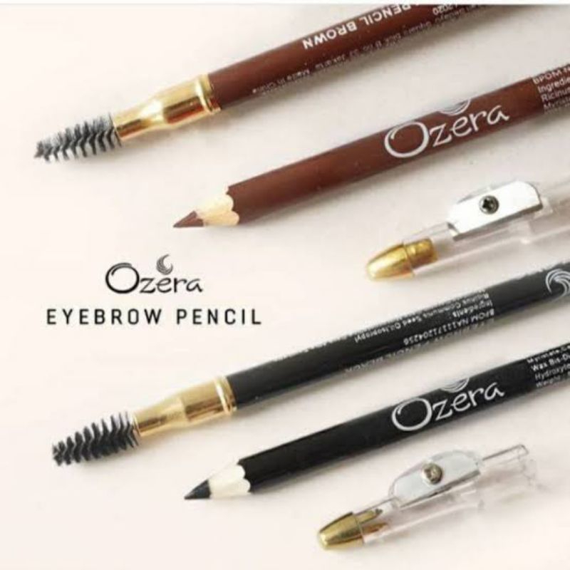 Pensil Alis Ozera 2 in 1 Black Brown Eyebrow pencil