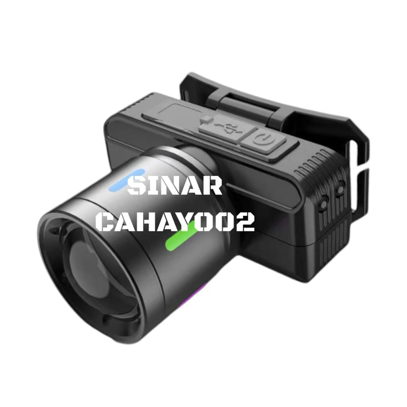 Senter kepala led laser 100wat super terang baterai 3000mah