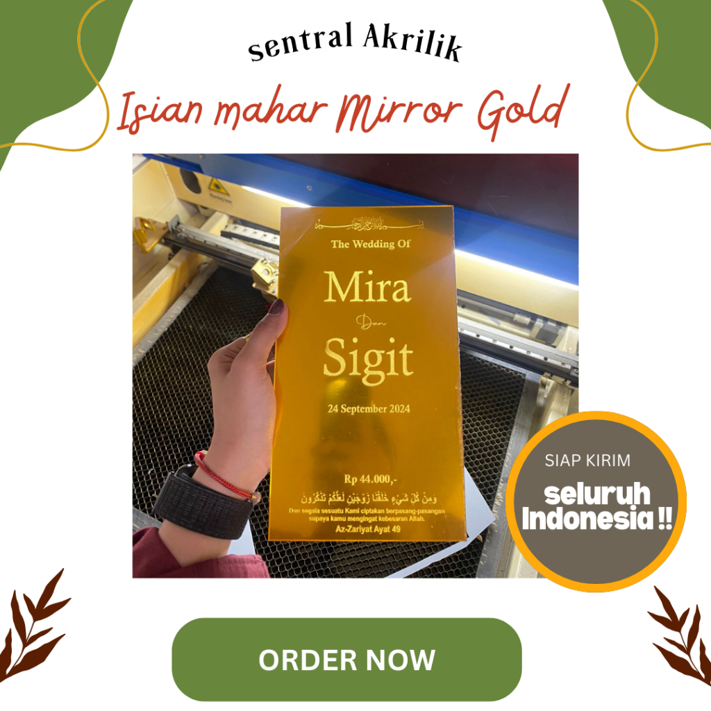 ISIAN MAHAR AKRILIK MIRROR GOLD
