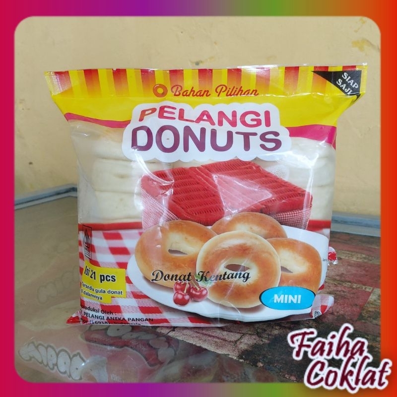 

Pelangi Donut Jumbo / Donat Kentang / Donat Frozen isi 21, Jumbo, coklat isi 24, Mipao Faiha Coklat