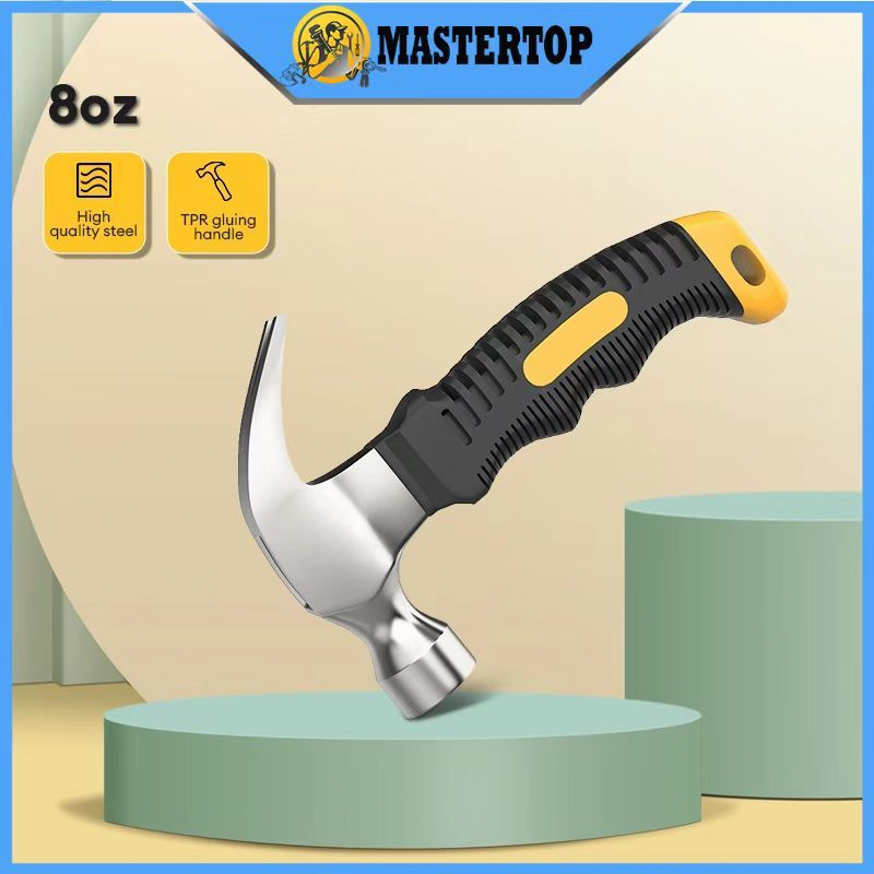 Palu Cakar Mini Pegangan Terisolasi Palu Cakar Kecil Portabel Baja Karbon Tinggi Multifungsi