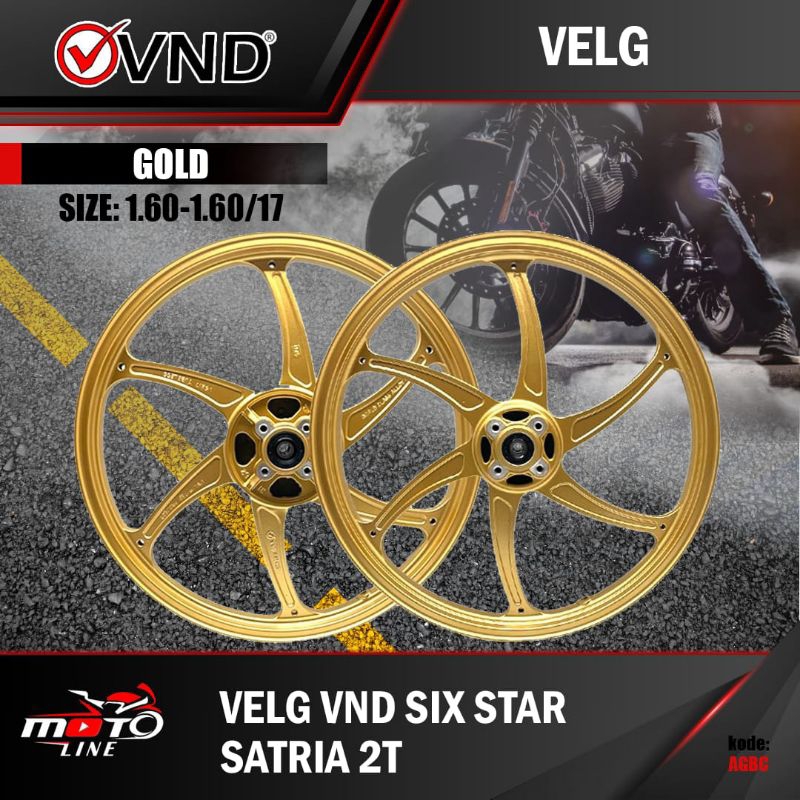 Velg VND Six Star Satria 2 Tak Satria RU Satria HIU Lumba - 160x17 & 160x17