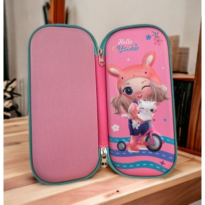 

Tempat Pensil 3D Karakter Motif Kartun Kotak Pencil Gambar Timbul Lucu Souvenir Anak Office Stationery Serbaguna Astronot Anjing Panda Cute - Pink Girl