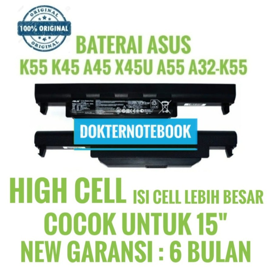 Baterai Original Laptop Asus X45C X45U X45A X45 A45A A55 A55V A32-K55