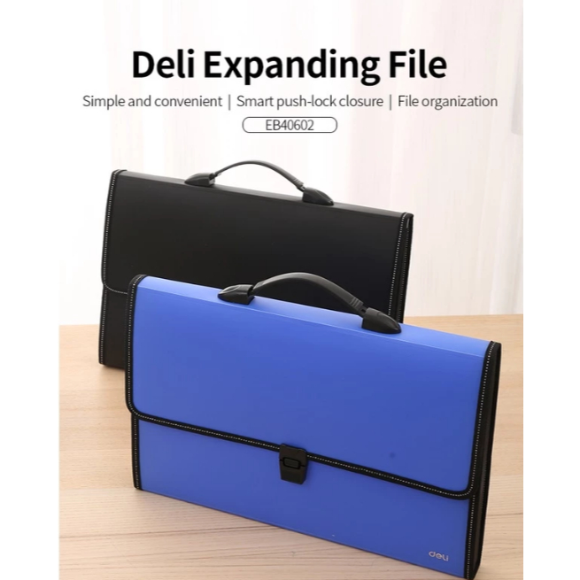 

Bobomart Deli EB40602 Expanding File Snap FC 13P 2C / Expanding File 12 Kantong Murah