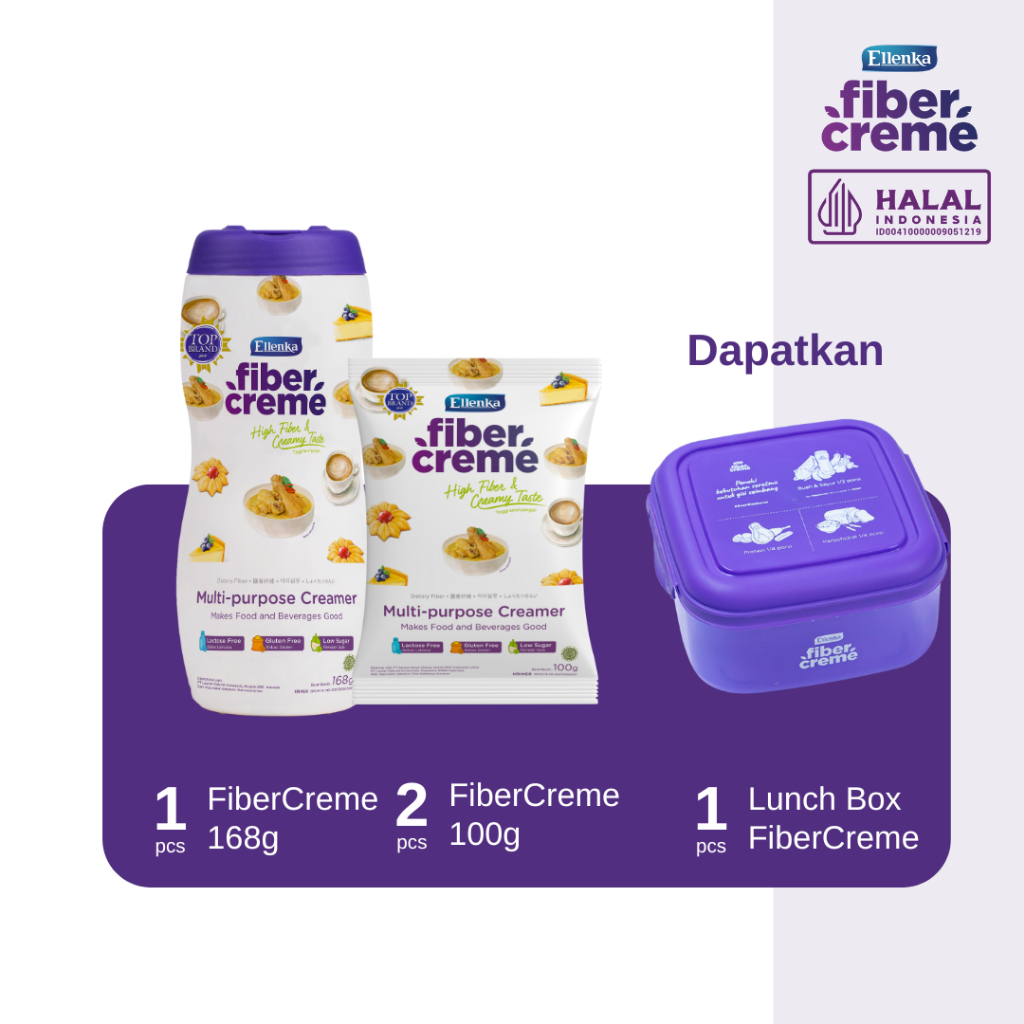 

[FREE Lunch Box] FiberCreme 168 gr + FiberCreme 100 gr (Isi 2 pcs)