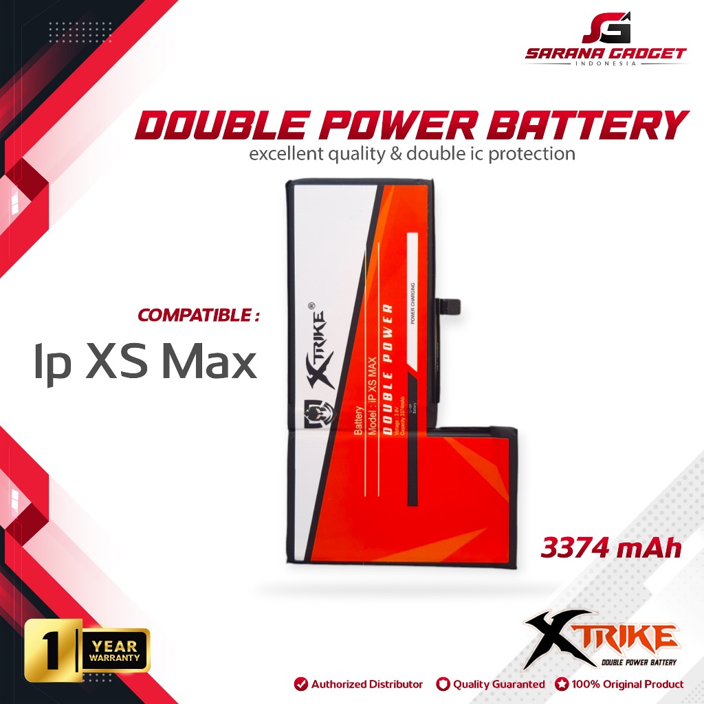 XTRIKE Baterai Double Power Iphone XS MAX Batre Batrai Battery Dual Apple Ip Ori Original