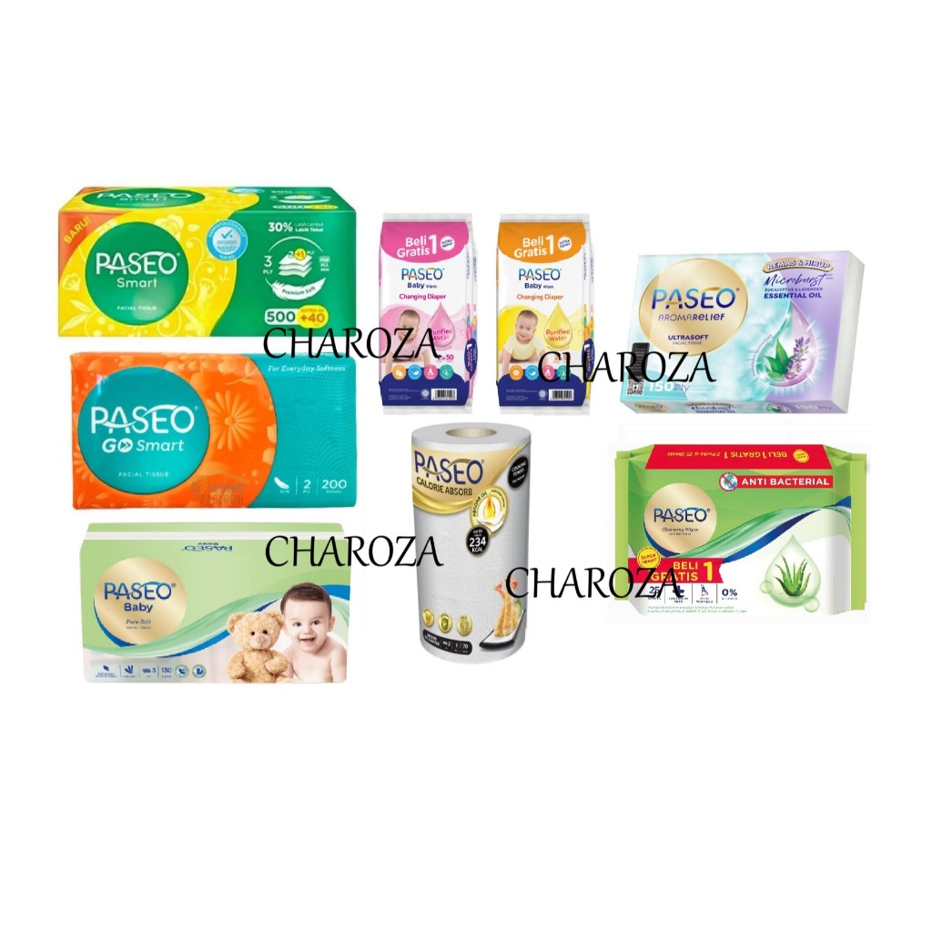 CHAROZA PASEO Facial Tissue | Paseo Tisu Basah Bayi | Paseo Tisu