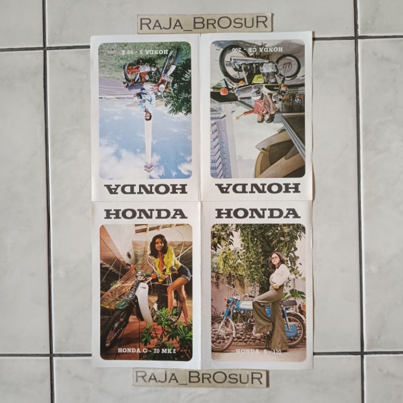 Poster brosur katalog leaflet jadul lawas Honda S110 S 110 Benly/CB200 CB 200/S90Z S90 Z/C70 Cub 70 