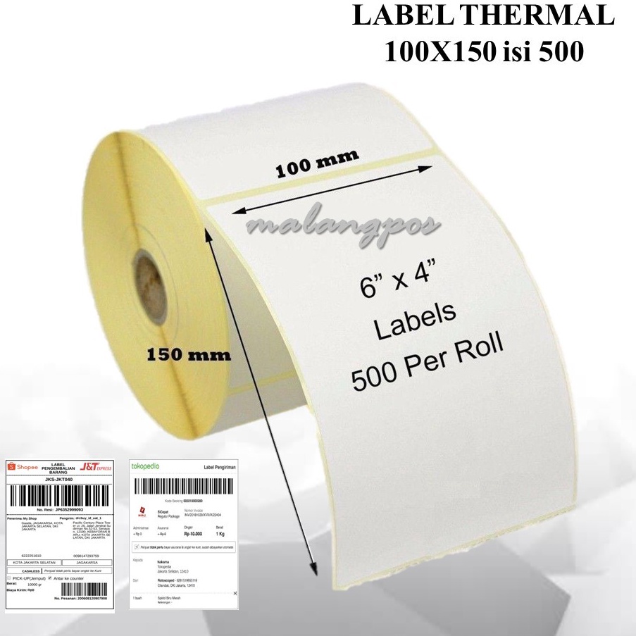 

KODE H28V Label Thermal 1x15 Kertas Sticker Label Stiker Resi Shopee Olshop A6 Printer Xprinter Isi 5 Pcs