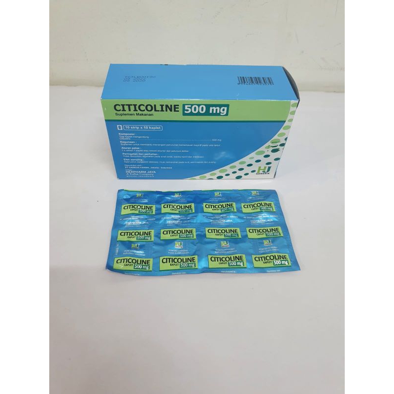 CITICOLINE 500MG HJ (1 STRIP = 10 KAPLET) SUPLEMEN MAKANAN