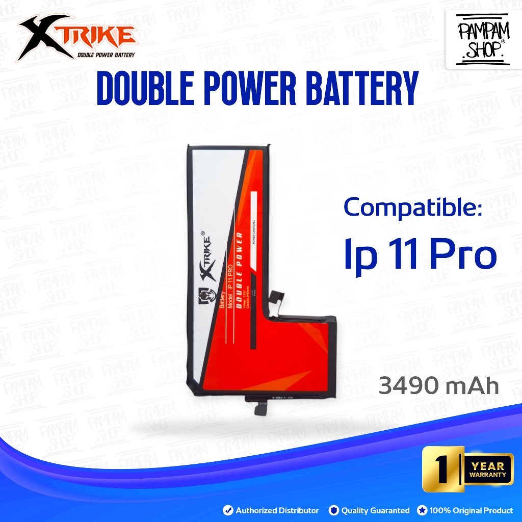 XTRIKE Baterai Double Power Iphone 11 PRO Batre Batrai Battery Dual Apple Ip Ori Original