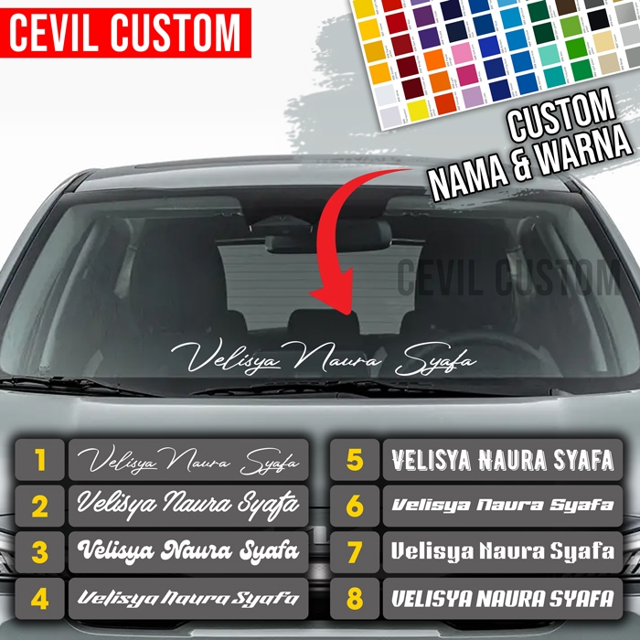 Stiker Nama Mobil Custom minimalis | Stiker Racing