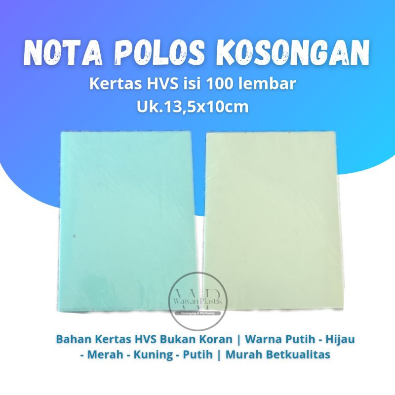 

Nota Polos Kosongan isi 100 Lembar Bahan HVS Uk.13,5x10cm / Kertas Memo Kecil / Buku Nota Polos Murah / Buku Nota Polos Kosongan Murah