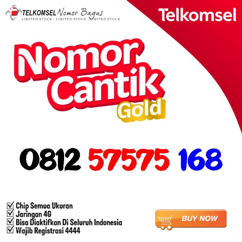 Nomor Cantik Telkomsel 57575 168