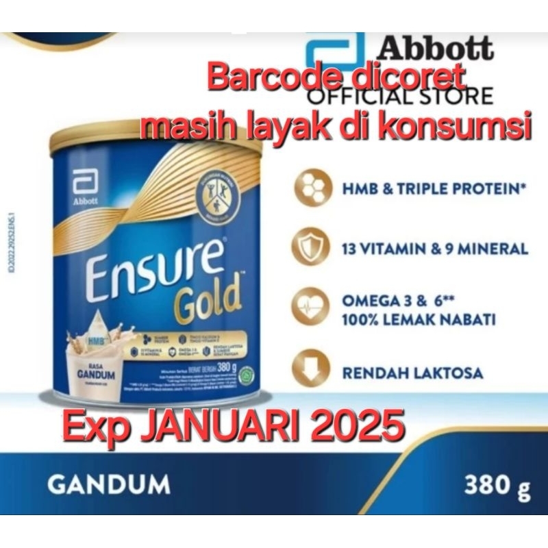 

ENSURE GOLD HMB VANILA COKLAT GANDUM 380 GRAM/380GR/VANILLA/CHOCOLATE